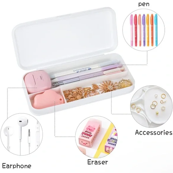 Pick 1: Pencil Case Gray or White - New - Picture 6 of 7